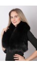 Black fox fur collar - neck warmer